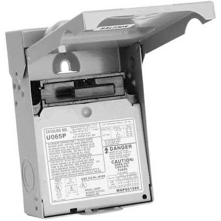 Midwest Nonfusible Air Conditioning Disconnect Switch, 60 A, 240V AC, 2 pole, NEMA 3R U065P